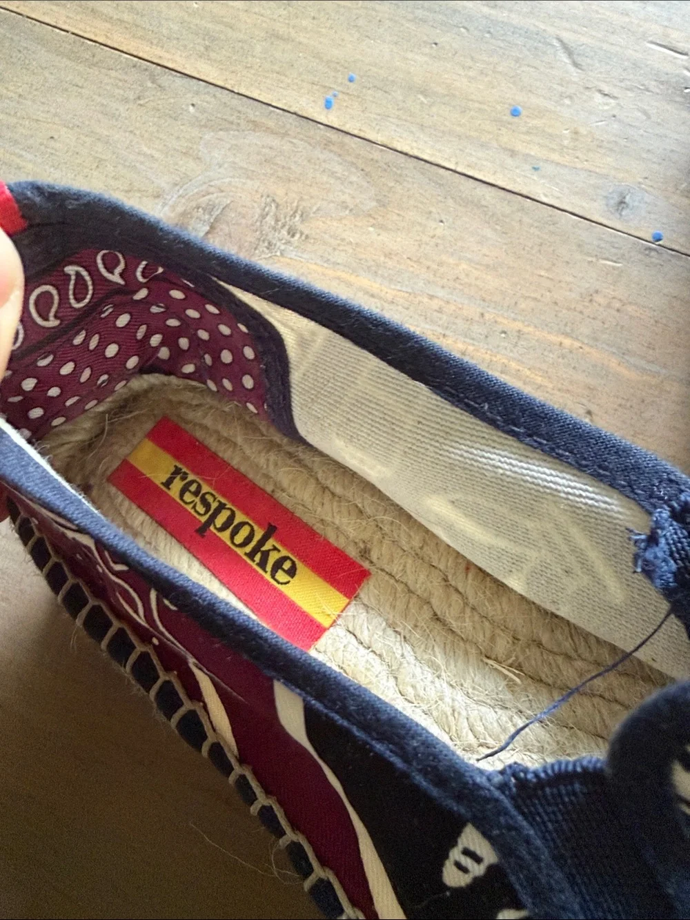Girls Bespoke Graphic Pattern Canvas Espadrilles in Black & Plum